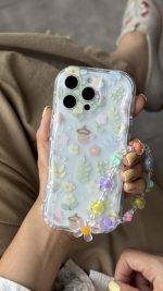 قاب موبایل ( آیفون - سامسونگ ) گل سرخس بلوط + بندست بابونه - Image 3