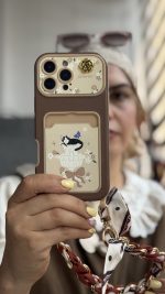 قاب موبایل ( آیفون ) گربه فلوریتا جاکارتی + بند اسکارف - Image 3