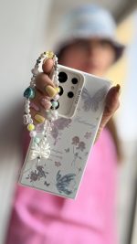 قاب موبایل ( آیفون - سامسونگ ) گل و پروانه لوناریا + بندست - Image 2