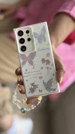 قاب موبایل ( آیفون - سامسونگ ) گل و پروانه لوناریا + بندست