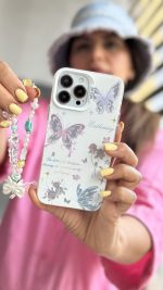 قاب موبایل ( آیفون - سامسونگ ) گل و پروانه لوناریا + بندست - Image 4