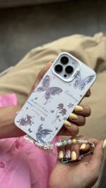 قاب موبایل ( آیفون - سامسونگ ) گل و پروانه لوناریا + بندست - Image 3