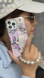 قاب موبایل آیفون دیور صورتی برگ انجیری + بندست - Image 2