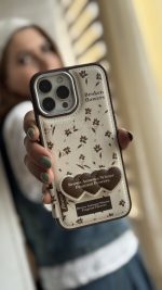 قاب موبایل آیفون گل چهارفصل فرگننت چرمی + استندقلبی - Image 4