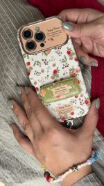 قاب موبایل موبایل آیفون استرابری گاردن + بند و استند ست - Image 3