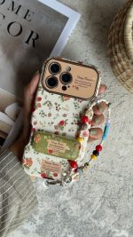 قاب موبایل موبایل آیفون استرابری گاردن + بند و استند ست - Image 2