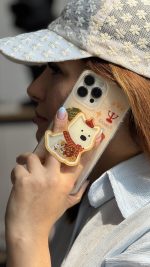 قاب موبایل آیفون کندل کریسمس سگ پاپی + پاپسوکت متحرک - Image 2