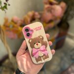 قاب موبایل خرس پاپیونی عروسکی