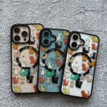 قاب موبایل گربه های رنگی همراه مگسیف