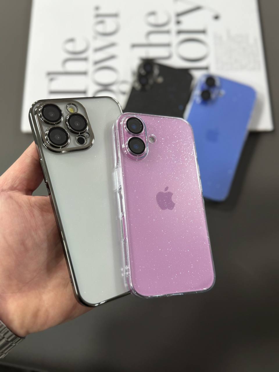 IMG_8458 قاب موبایل الكتروپليتينگ شاين دار با محافظ لنز - Image 1