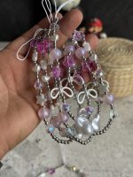 بند و آویز گل رز صورتی و پاپیون - Image 2