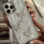 قاب موبایل آیفون سه پروانه دور نگین