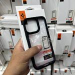 قاب موبایل دور مشکی لنزبرجسته اسپیگن