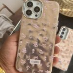 قاب موبایل ( آیفون - سامسونگ ) گل رزیتا پاپیون رزگلد + بندست