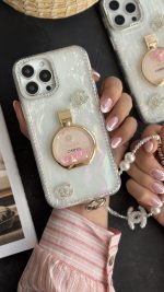 قاب موبایل آیفون پرفیوم کوکوشنل چنس نگین دار آکواریومی + پاپسوکت شنل