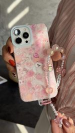 قاب موبایل آیفون کت گاردن گربه سفید صورتی ( بدون بند ) - Image 4