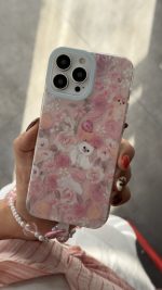 قاب موبایل آیفون کت گاردن گربه سفید صورتی ( بدون بند ) - Image 3