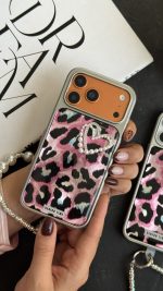 قاب موبایل آیفون سینیور تایم قلب صورتی + بندست - Image 2