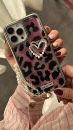 قاب موبایل آیفون سینیور تایم قلب صورتی + بندست - Image 4