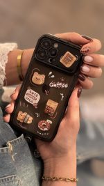 قاب موبایل آیفون خرس چوکوبوبو کافی دونات + بند جیگولی - Image 5