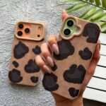 قاب موبایل مخملی پلنگی