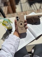 قاب موبایل آیفون سیلیکون مگسیف استنددار موکا