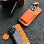 قاب موبایل آیفون سه رنگ نارنجی طوسی مشکی