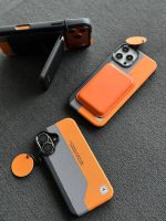 قاب موبایل آیفون سه رنگ نارنجی طوسی مشکی