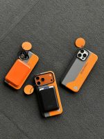 قاب موبایل آیفون سه رنگ نارنجی طوسی مشکی - Image 2