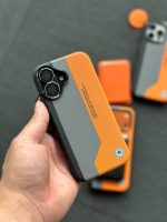 قاب موبایل آیفون سه رنگ نارنجی طوسی مشکی - Image 3