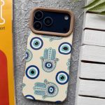 قاب موبایل آیفون مخملی طرح چشم نظر