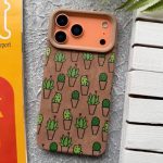 قاب موبایل آیفون مخملی طرح کاکتوس های ریز