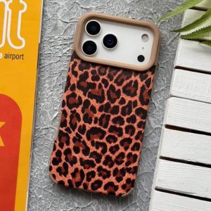 قاب موبایل آیفون مخملی پلنگی