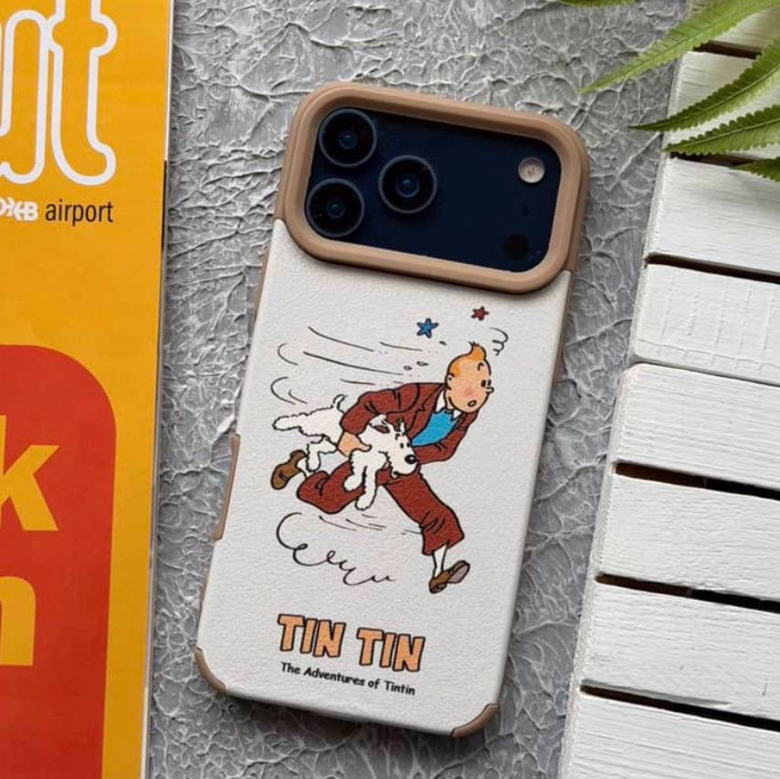 IMG_1971 قاب موبایل آیفون مخملی طرح تن تن - Image 1