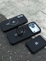 قاب موبایل آیفون سیلیکون مگسیف استنددار مشکی - Image 2