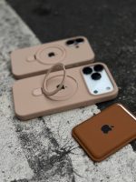 قاب موبایل آیفون سیلیکون مگسیف استنددار موکا - Image 3