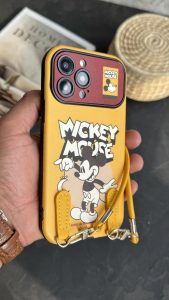 قاب موبایل آیفون میکی موس لیمویی + بندست - Image 2