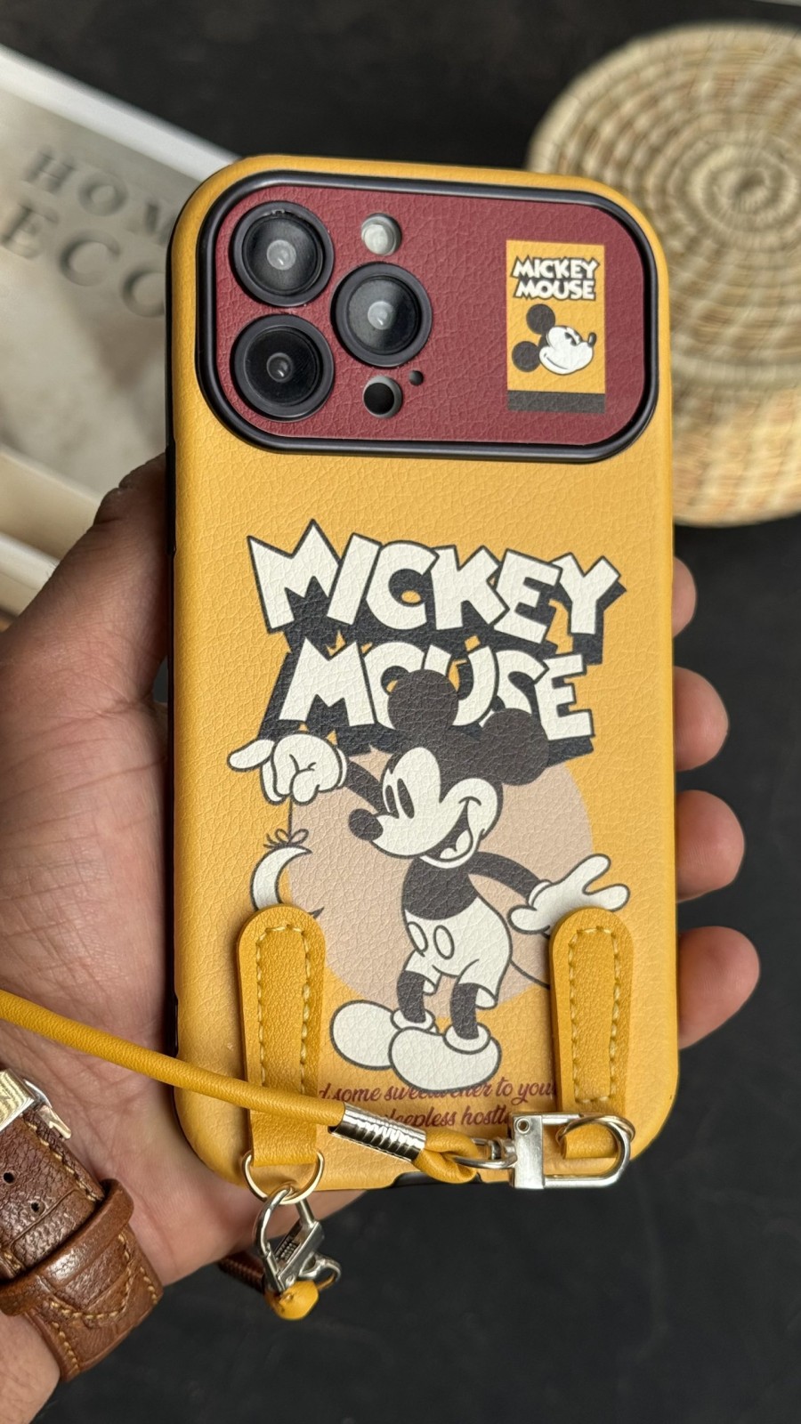 قاب موبایل آیفون میکی موس لیمویی + بندست قاب موبایل آیفون میکی موس لیمویی + بندست - Image 1
