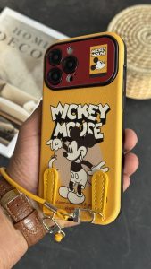 قاب موبایل آیفون میکی موس لیمویی + بندست - Image 3