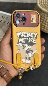 قاب موبایل آیفون میکی موس لیمویی + بندست - Image 4