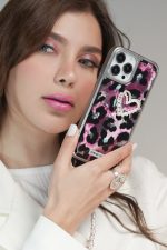 قاب موبایل آیفون سینیور تایم قلب صورتی + بندست - Image 3