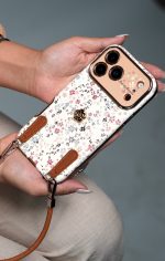 قاب موبایل آیفون پتال لوکس گلای ریز + بندست چرمی - Image 5