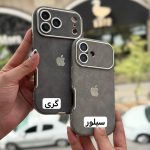 قاب آیفون مخملی گری و سیلور