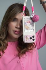 قاب موبایل آیفون گربه اسکاتیش جاکارتی دار + بند و آویزمنگوله - تصویر 4