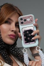 قاب موبایل آیفون پولکا آیینه ای + بند بالشتی - تصویر 9